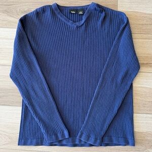 Vintage 90’s Mossimo Navy Ribbed Knit Cotton Sweater